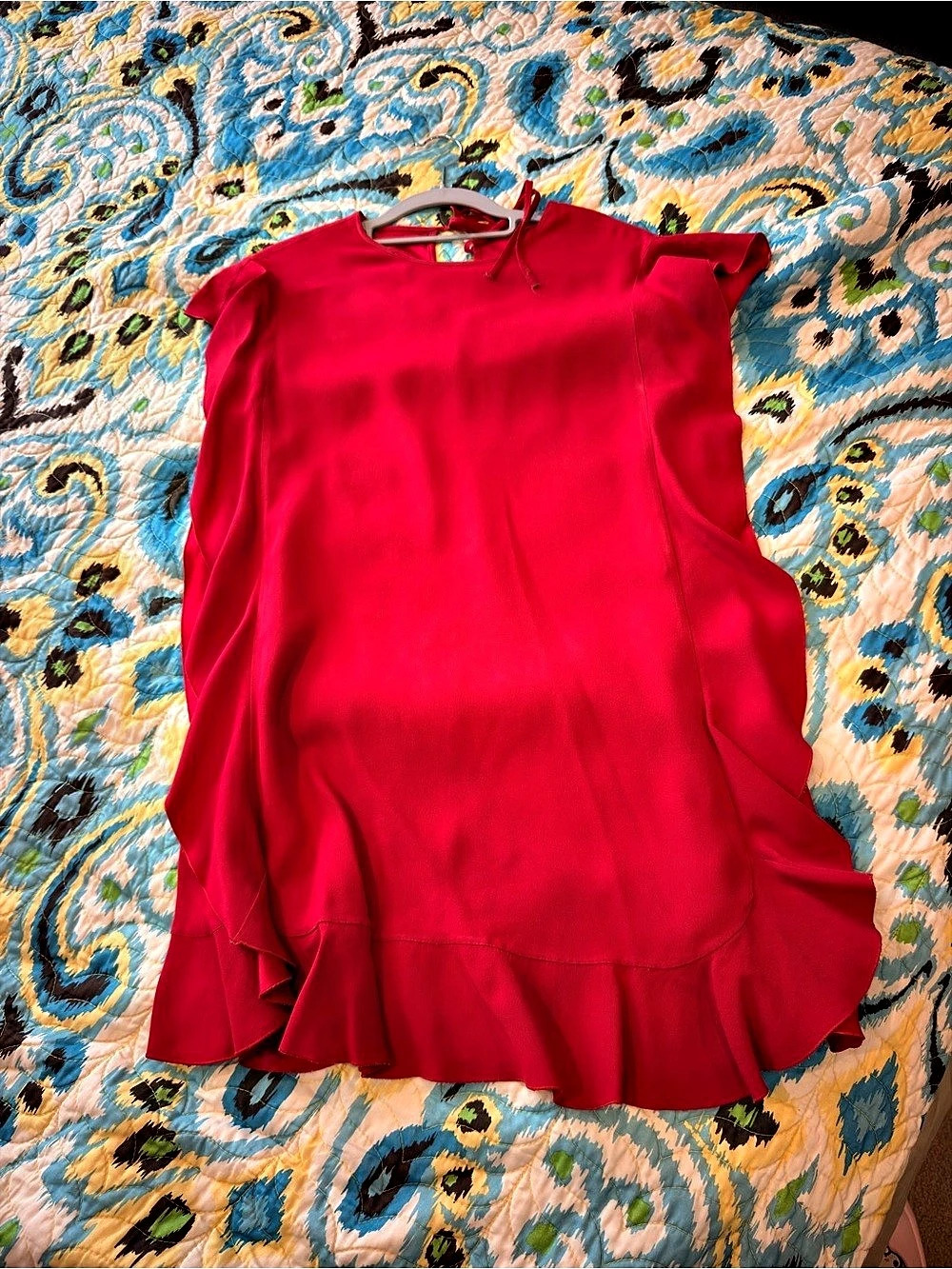 Red Ruffle Blouse Like New - Picture 3 of 3